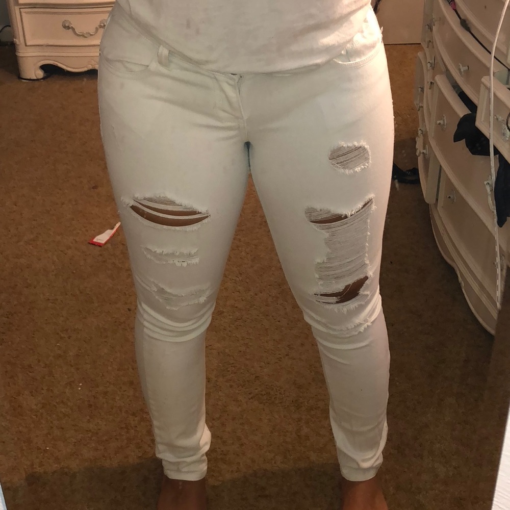 White Ripped Jeans - Picture 2 of 3